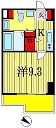サイドワン 1Kの間取図画像