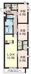 ソフィエル 3LDKの間取図画像