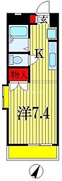 グレースコート 1Kの間取図画像