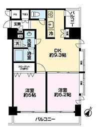 レジェンド日暮里 2DKの間取図画像