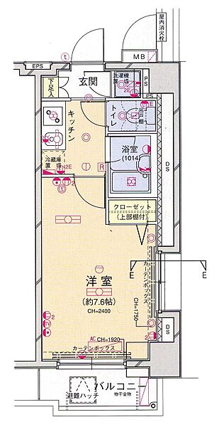 菱和パレス文京白山 1502｜東京都文京区白山2丁目(賃貸マンション1K・15階・22.11㎡)の写真 その2