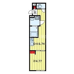 三ノ輪アパートメント 5階1DKの間取り
