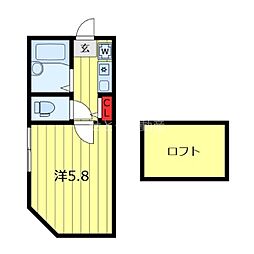 Fontaine尾久 301 3階1Kの間取り