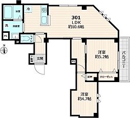 仮称）グレース 2階2LDKの間取り