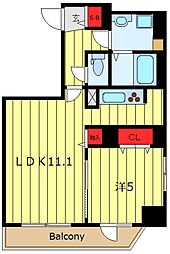 Pine Well’s 7階1LDKの間取り