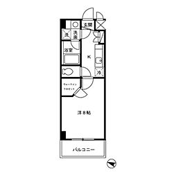 ノエル千駄木 4階1Kの間取り
