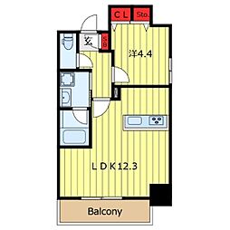 アーバンパーク日暮里 4階1LDKの間取り
