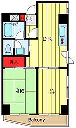 アーバンハウス宮地 2DKの間取図画像