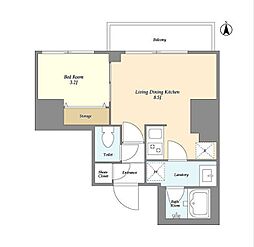 クラリティア西日暮里 1LDKの間取図画像