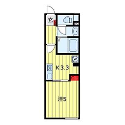 エスメラルダ日暮里 1Kの間取図画像