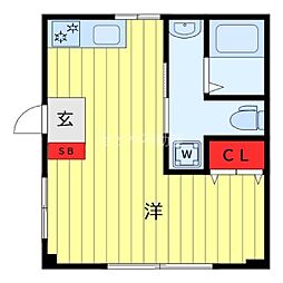 青葉マンション ワンルームの間取図画像