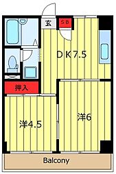 千葉マンション 2DKの間取図画像