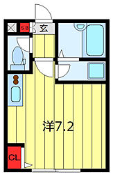 クレシア本木西町 ワンルームの間取図画像