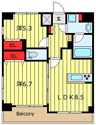 グランパーク町屋 2DKの間取図画像