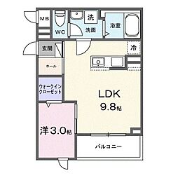 メゾン リッシュ 1LDKの間取図画像