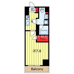 アジールコート山手動坂 1Kの間取図画像