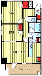 レジディア町屋 2LDKの間取図画像