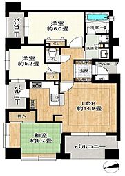 ワコーレ新神戸カデンツァ 3LDKの間取図画像