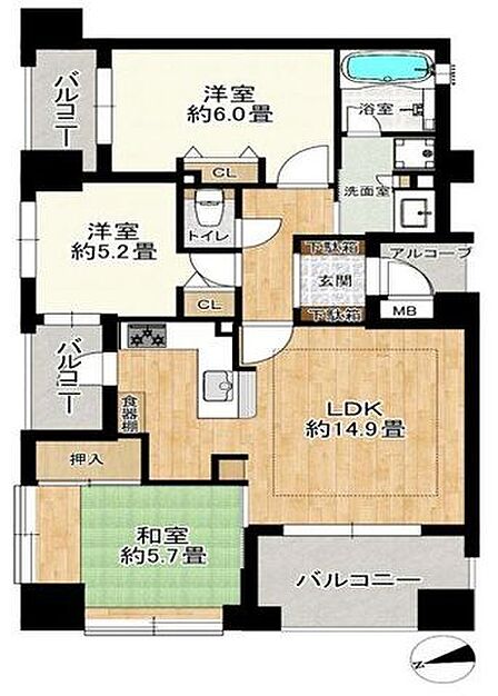 3LDK 間取り