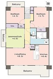 ウイング神戸 3LDKの間取図画像