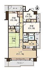 嵯峨クレセーヌ神戸西 4LDKの間取図画像