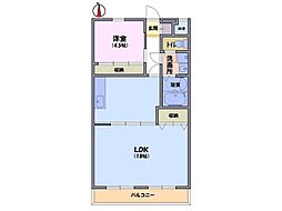 レジデンス梶本 4階1LDKの間取り