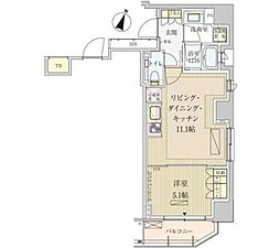 パークアクシス赤坂見附 1LDKの間取図画像