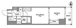 ダフィット錦糸町 1DKの間取図画像