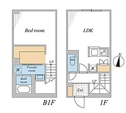 リーガランド桜新町アネックス 1LDKの間取図画像