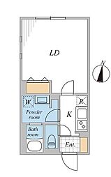 リーガランド桜新町アネックス 1Kの間取図画像