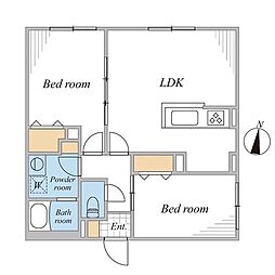 リーガランド桜新町アネックス 2LDKの間取図画像