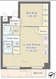 メゾンデタカヤ 1LDKの間取図画像