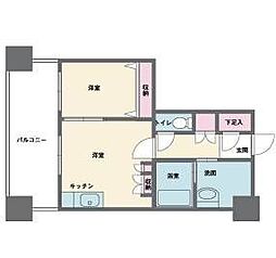 HF西新宿レジデンスWEST 1DKの間取図画像