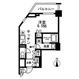 レジディア中落合-A ワンルームの間取図画像