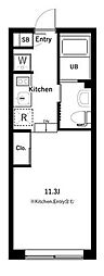 COSMOSREID東高円寺Residence ワンルームの間取図画像