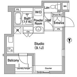 コンフォリア銀座EAST ワンルームの間取図画像