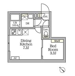 アグライア新宿横寺町 1DKの間取図画像