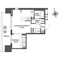 バウスステージ中野 1LDKの間取図画像