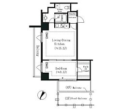 ELSTANZA白金 1LDKの間取図画像