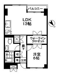 ヴィラ目黒本町 1LDKの間取図画像