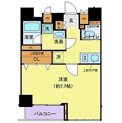 ディアレイシャス市谷薬王寺 1Kの間取図画像