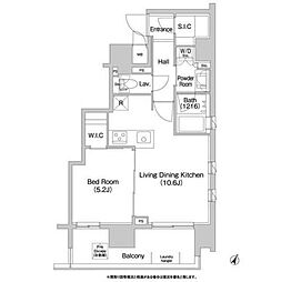 コンフォリア神楽坂DEUX 1LDKの間取図画像