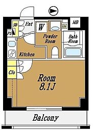 AXAS四谷三丁目 1Kの間取図画像