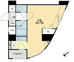 クロスレジデンス蒲田 1Kの間取図画像