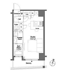 ParkCube笹塚 ワンルームの間取図画像