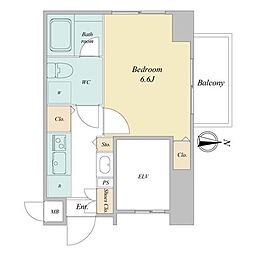 アジールコート西新宿 1Kの間取図画像