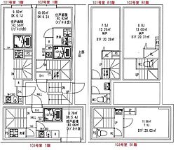 オーブリオン白金 ワンルームの間取図画像