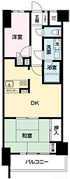 ライオンズマンション中野南台 2DKの間取図画像