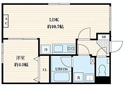 アラート森下2 1LDKの間取図画像