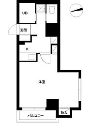 スカイコートヴァンテアン早稲田 1Kの間取図画像
